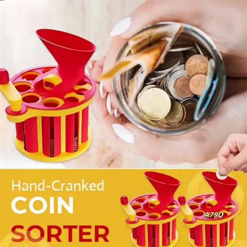Coin Counter Hand-Cranked Coin Organizer Portable High-Speed Money Handling Accessory