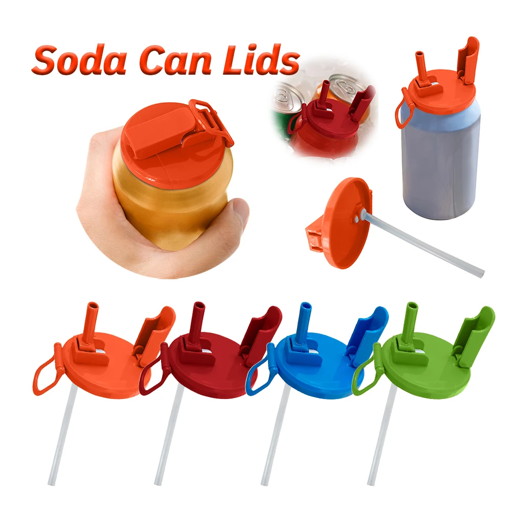 Tapas para latas de refrescos con pajitas, a prueba de fugas, a prueba de polvo, adornos para latas de cerveza, protectores superiores para latas de bebidas enlatadas, jugo de cerveza, Seltzer