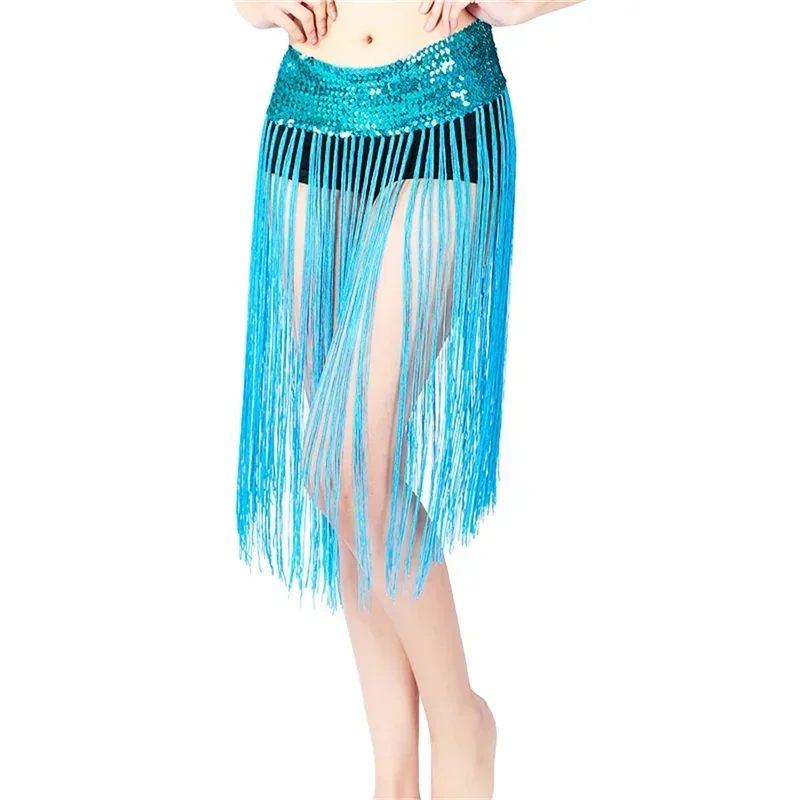 Adult Glitter Sequins Belly Dance Hip Scarf Party Carnival Stage Performance Rave Belt Waist Chain Wrap Mini Skirt Indain Costum