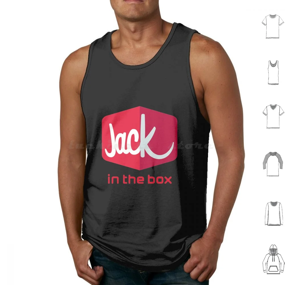 

Jack In The Box Logo Tank Tops Vest Sleeveless Jack In The Box French Fries Hamburgers California Jack In The Box Logo