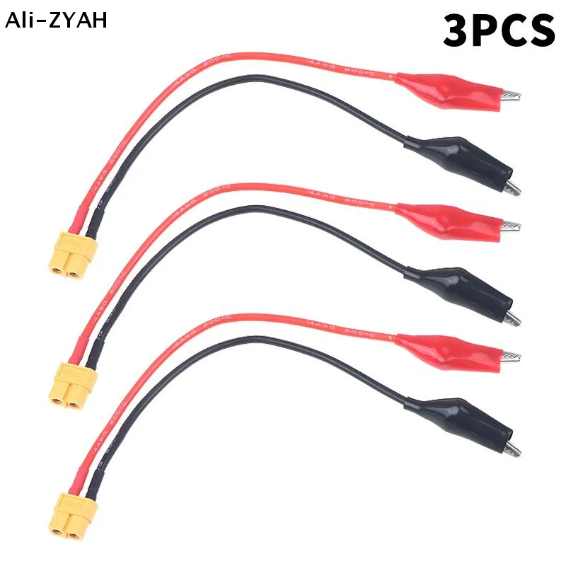 【YH】1/3/5 Stück RC-Spielzeug XT60-Verbindungskabel Krokodilklemmen Messwerkzeug NC2500 Pro Motor-Einlaufkabel 14AWG Stromverbindungskabel