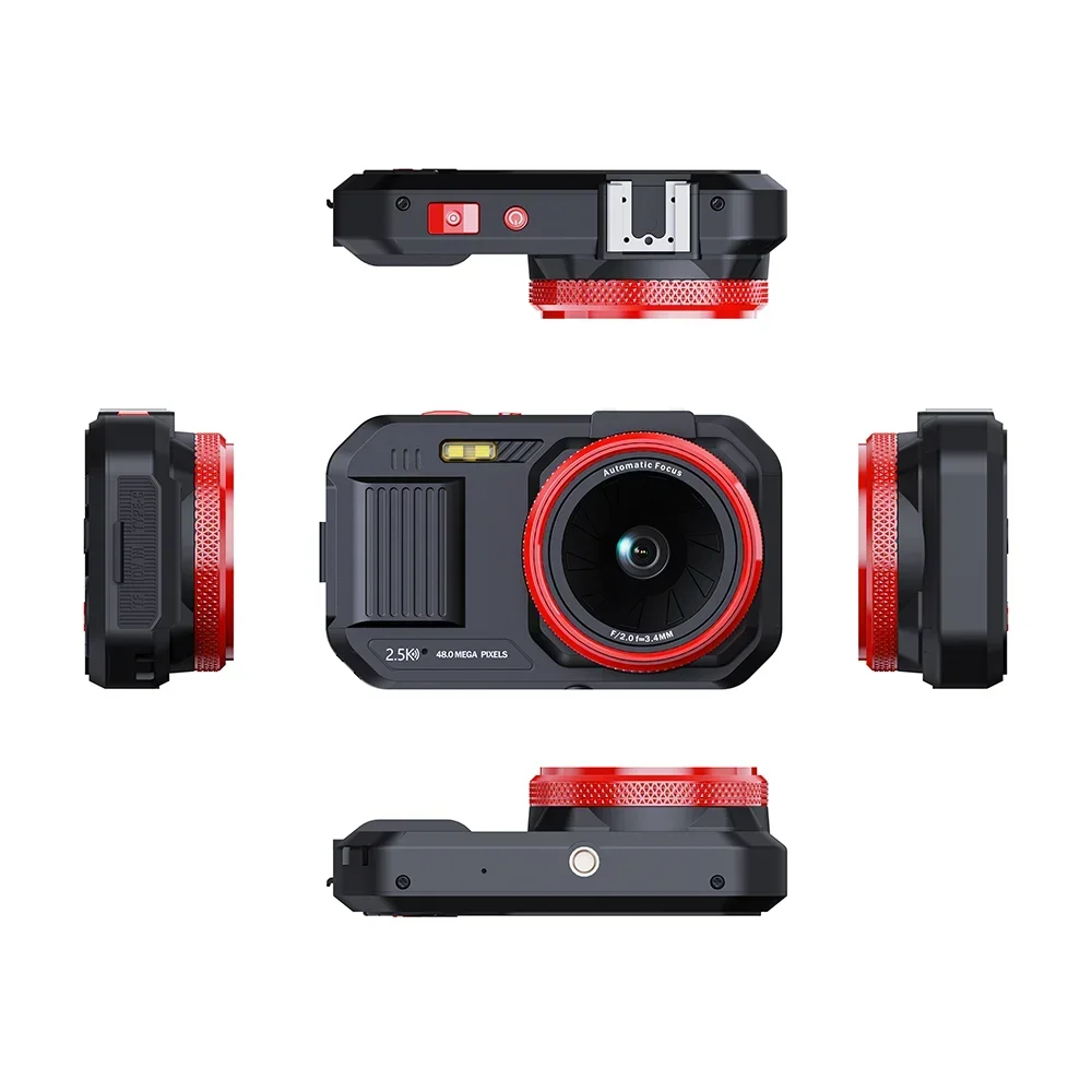 كاميرا رقمية XJ08/09 2.5K بدقة 48 ميجابكسل عالية الدقة مع تكبير رقمي 16X وشاشة 2.8 بوصة - كاميرا تسجيل فيديو مدمجة للصور المنزلية