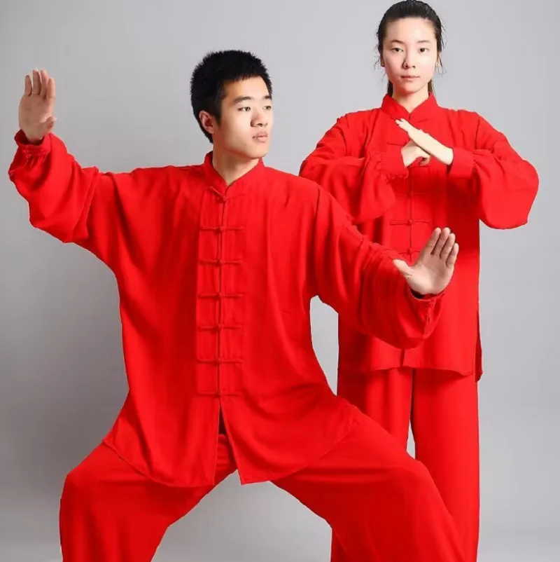 2026 New Men Women's Tai Chi Martial Arts Performance Costume Clothing Chinese Style Kung Fu Suit Sport Jacket Pants Set XS-3XL