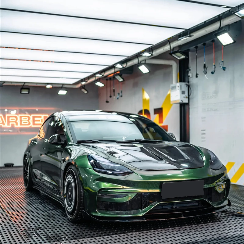 High Quality ACP Style Half Carbon Fiber Front Rear Bumper Hood Body Kit New Condition Upgrade Accessories For Model 3