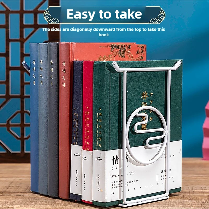 Juego de sujetalibros de Metal, organizador de escritorio de arte del hierro, almacenamiento de archivos, soporte para libros, 1 par