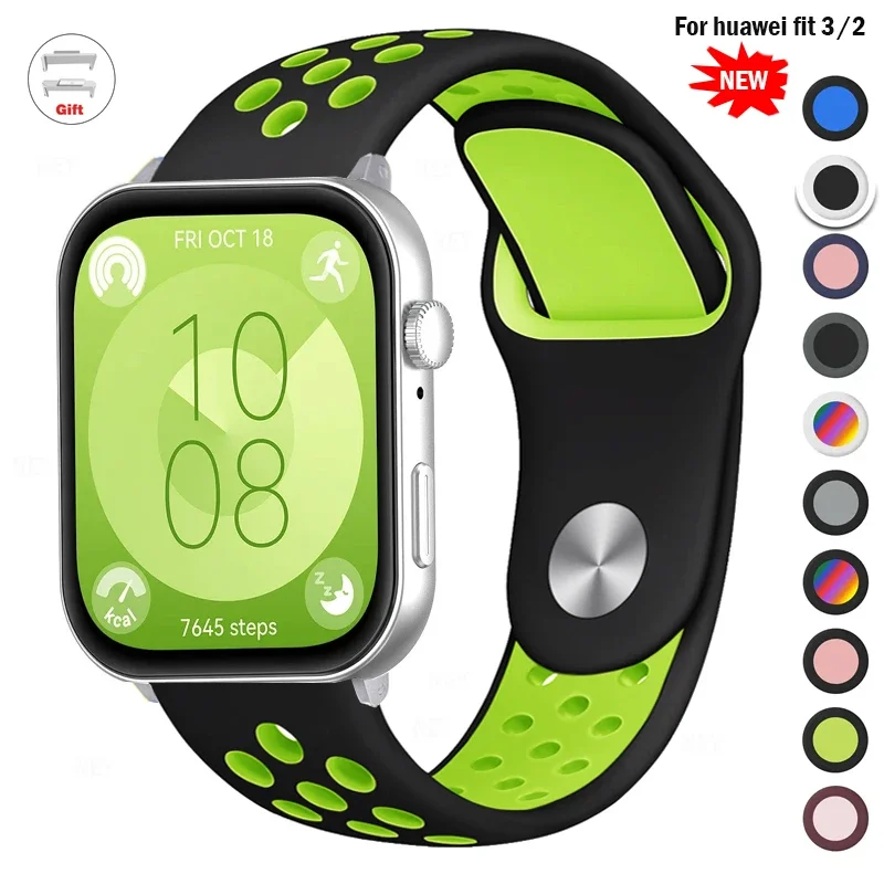 

Силиконовые ремешки для часов для huawei fit 3, ремешки для умных часов, дышащий браслет Vitality, спортивный браслет, аксессуары для часов huawei fit2