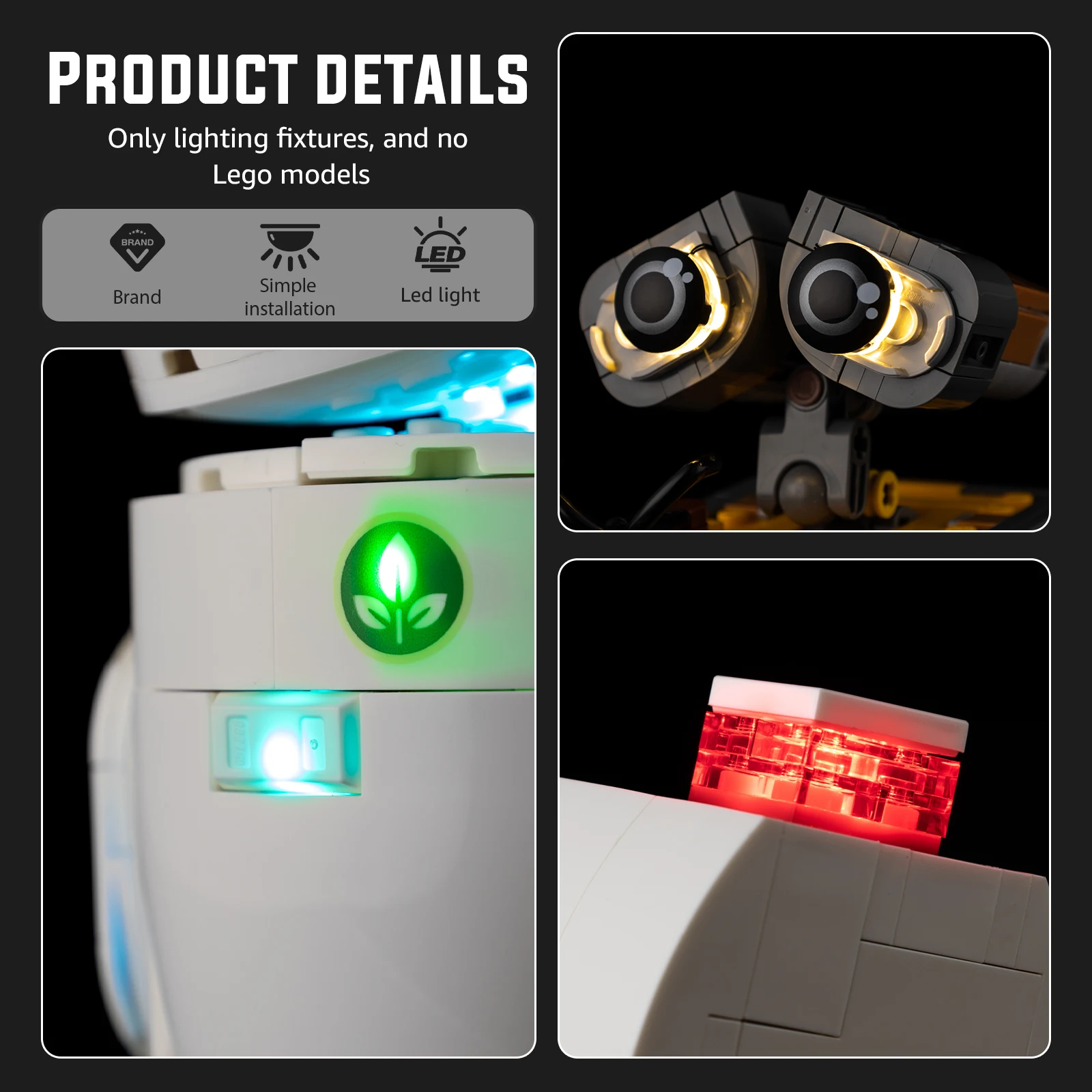 Led Lighting Set Diy Toys for LEGO Wall-E and Eve 43279 Building Blocks