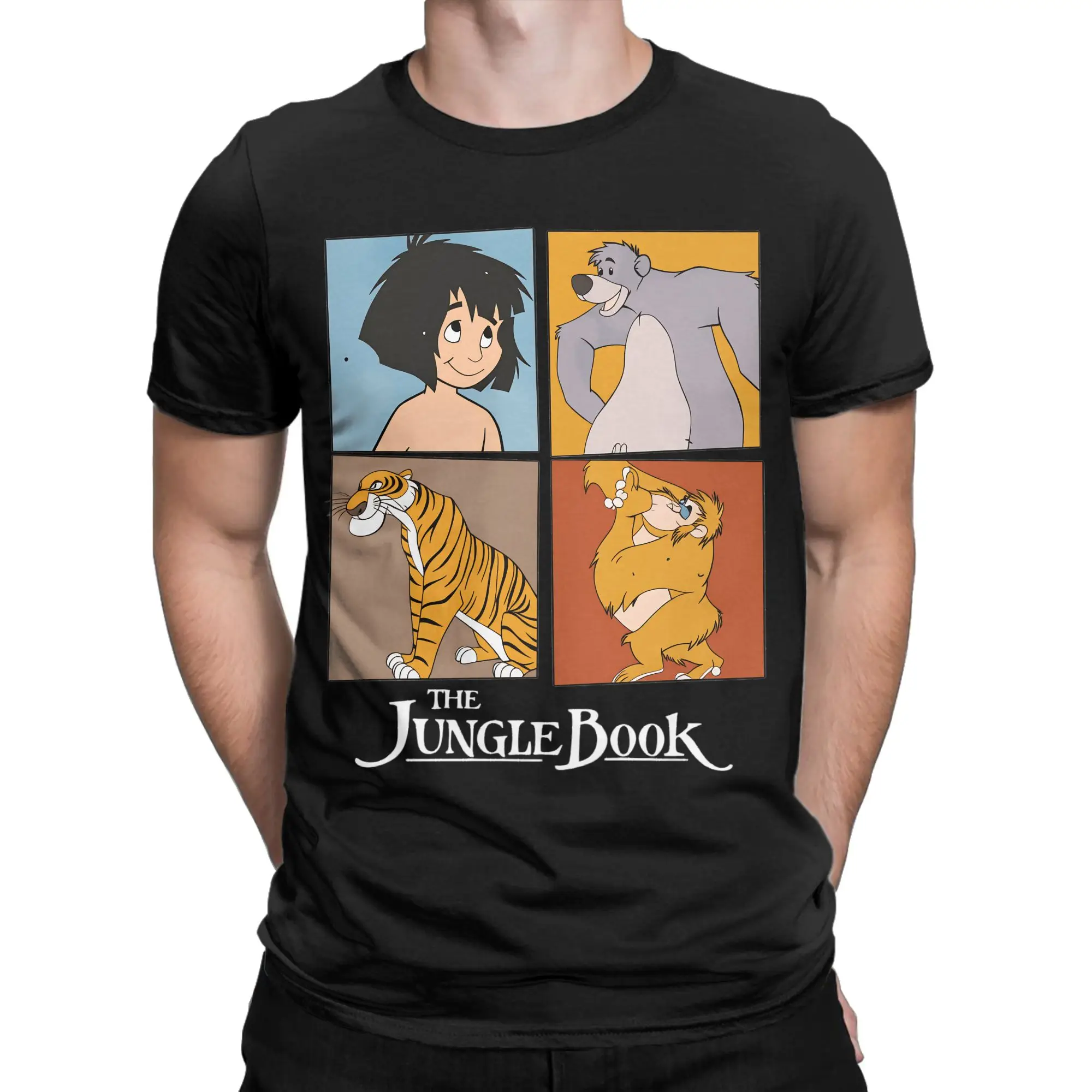 Novelty The Jungles Books T-Shirts Men Crew Neck 100% Cotton T Shirts  Short Sleeve Tees Summer Clothes