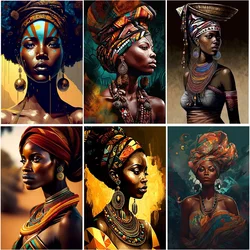 Canvas Painting Wall Art African Art Black and Gold Woman Poster and Prints Bedside Painting Home Decor Bedside Painting