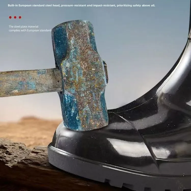 

Мужские рабочие ботинки большого размера с высоким берцем и стальным носком до середины икры Rain oes ort Calf Water oes Чехлы для ботинок Резиновые сапоги Размер 47