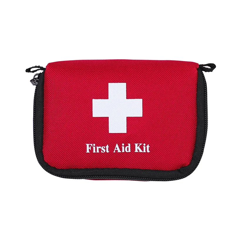 Mini Kit de primeros auxilios de PVC rojo para acampar al aire libre, bolsa vacía de supervivencia de emergencia, vendaje de medicamentos, bolsa de almacenamiento impermeable de 14x11x5cm