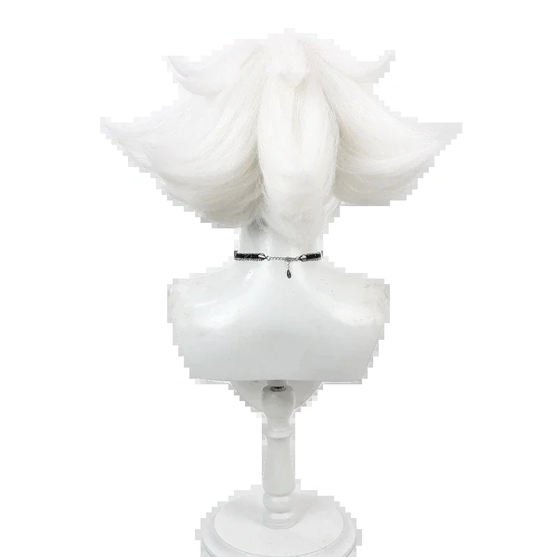 Game Hazbin Angel Cosplay Dust Anime Hotel Angel Cosplay Dust Wig Short White Heat Resistant Synthetic Hair Halloween