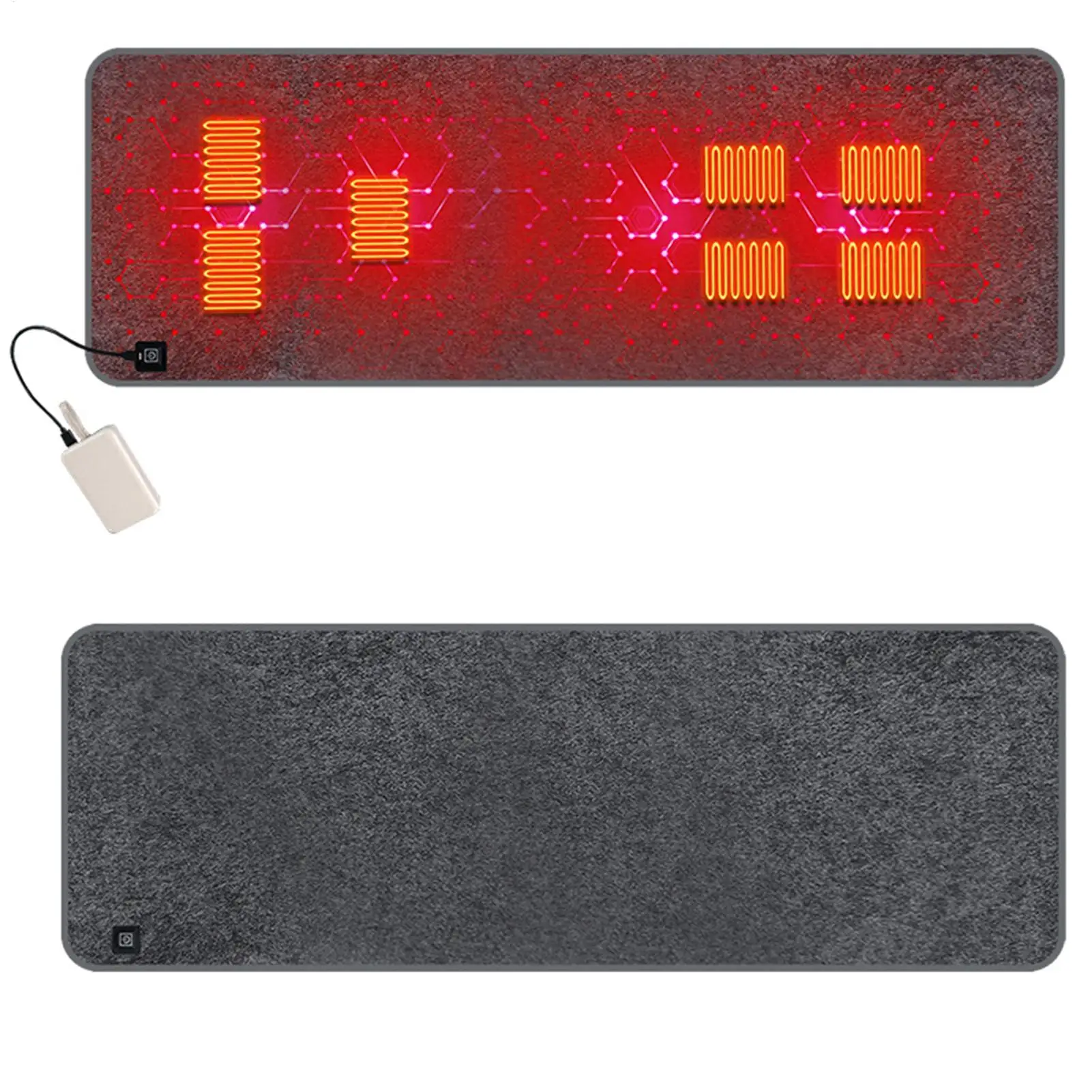 7 Heated Areas Camping Chair Heated Mat Outdoor Travel USB Electric Blanket 3 Adjustable Temperature Heater Warmer Cushion
