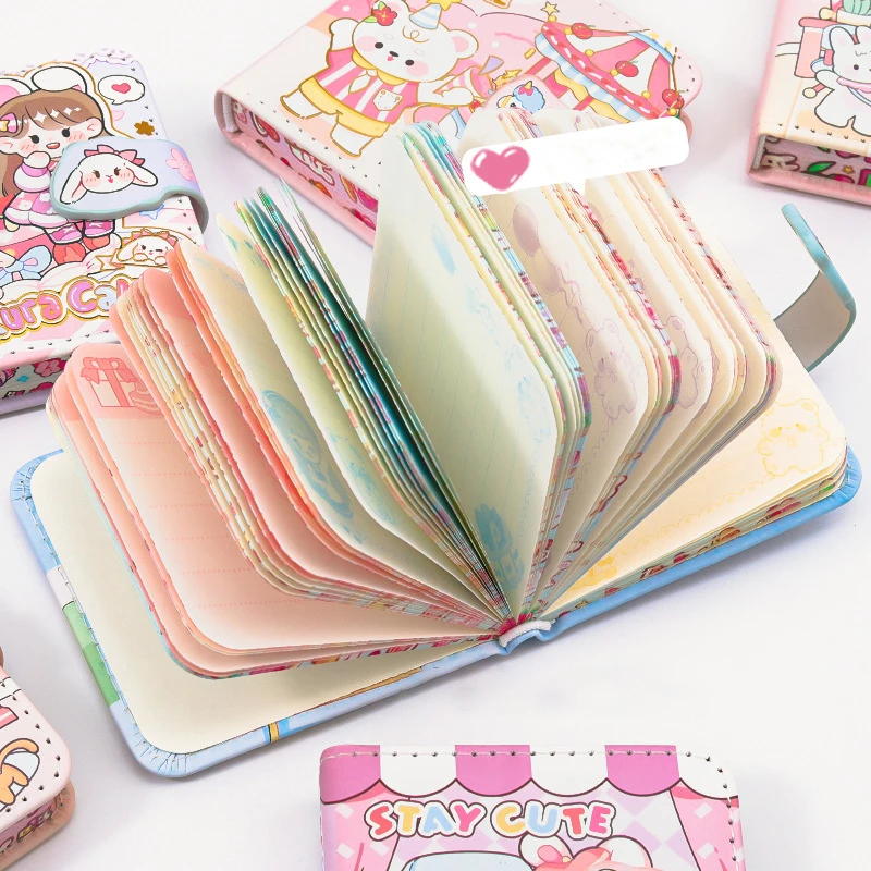 128 Sheets Cartoon Notebook Kawaii Mini Notepad Portable Journal Planner Diary Agenda Shedule Organizer Korean Stationery Office