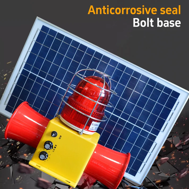 Solar Powered STSG-22 Industrial Fire Warning Horn Integrated Passive Sound And Light Alarm System