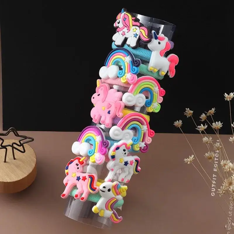 10pcs Super Soft  Hair Accessories Cartoon Animal Girls Rubber Band Do Not Hurt Scrunchies Elastique Cheveux Fille Haarband