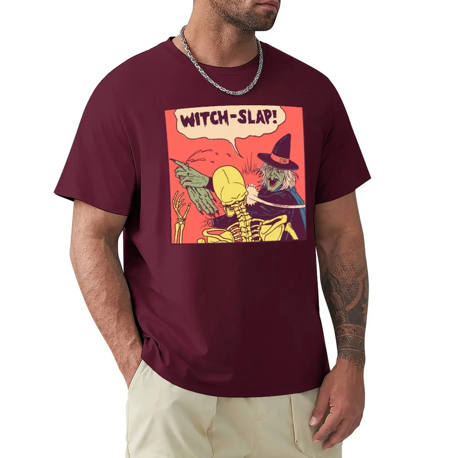 Witch-Slap T-Shirt summer top hippie clothes Men's clothing