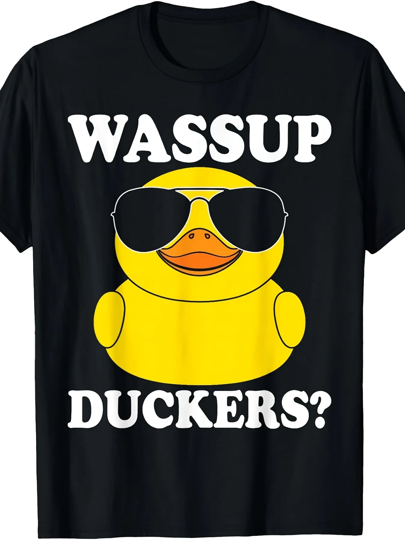 Wassup Duckers Funny Rubber Duck Duckie Ducky TShirt Vintage Style Crew Neck Slight Stretch Fabric Regular Fit AllSeason Perfect for Adults Featuring A Drawing Pattern Parties Beach & Sports Outdoor Clothing|All-Season Casual Wear, PLUS SIZE