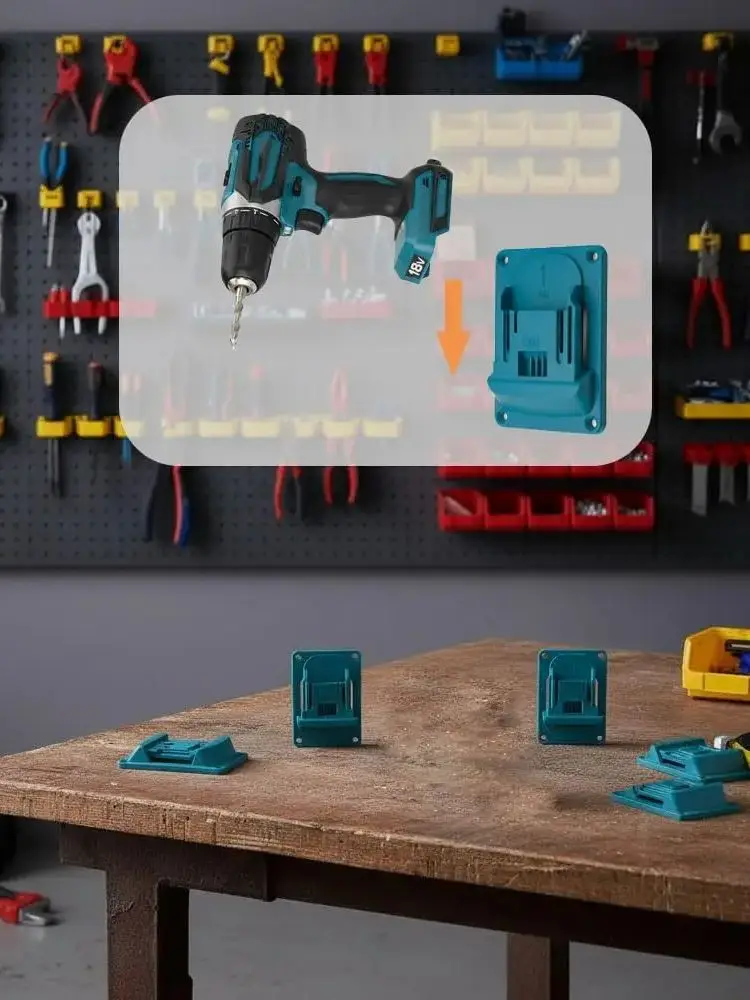 5 STKS Wandmontage elektrische gereedschapshouder voor Makita Wall Power Mount opslagbatterijbeugel bevestiging nieuwste boorhouder slots standaard - afbeelding 2