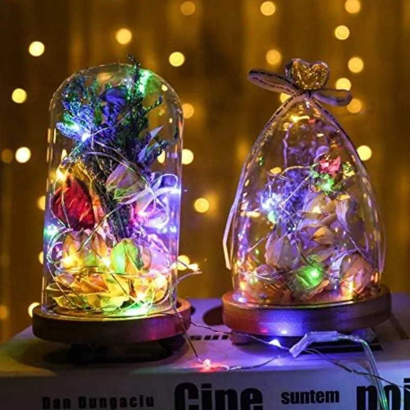 Battery Power Fairy Lights Silver Wire Xmas String Lamp Outdoor Garden Wedding Holiday Lights for Christmas Wedding Party Decor
