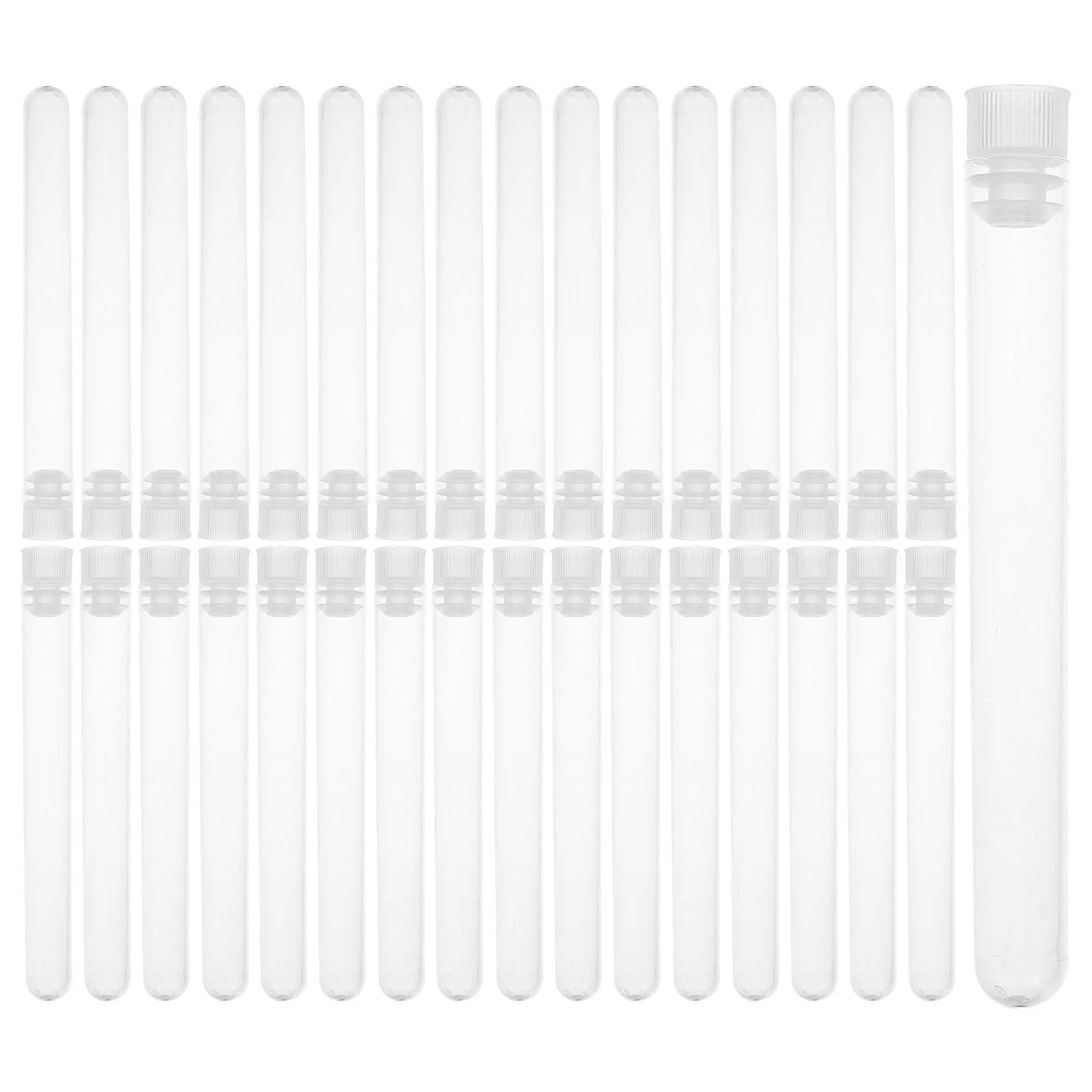 

50pcs Disposable Sampling Test Tube Plastic Transparent Scientific Experiment Tubes For Laboratory School Research Liquid