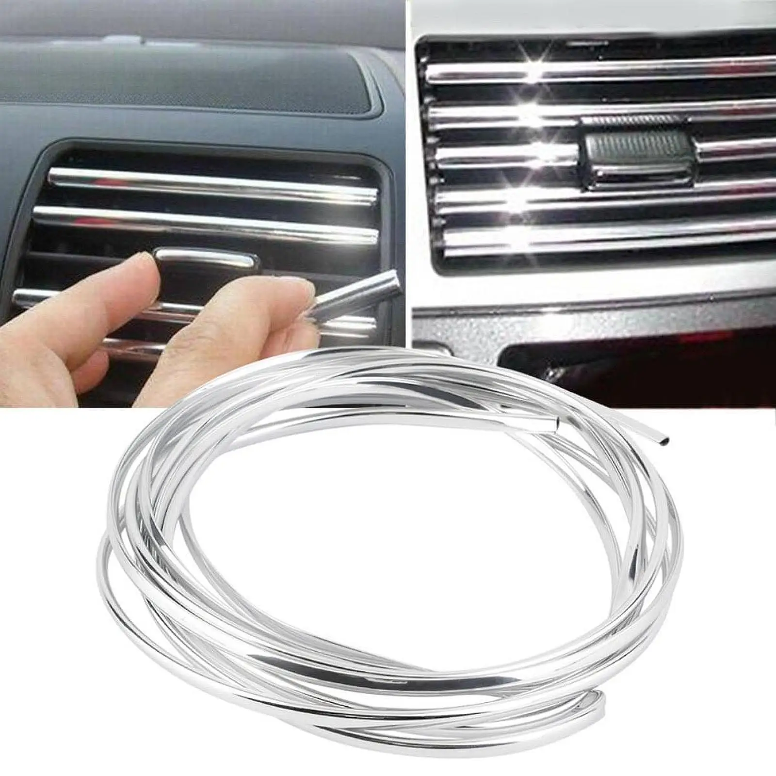 Car Air Conditioner Vent Decorative Strip DIY Install Car Decor Accessories