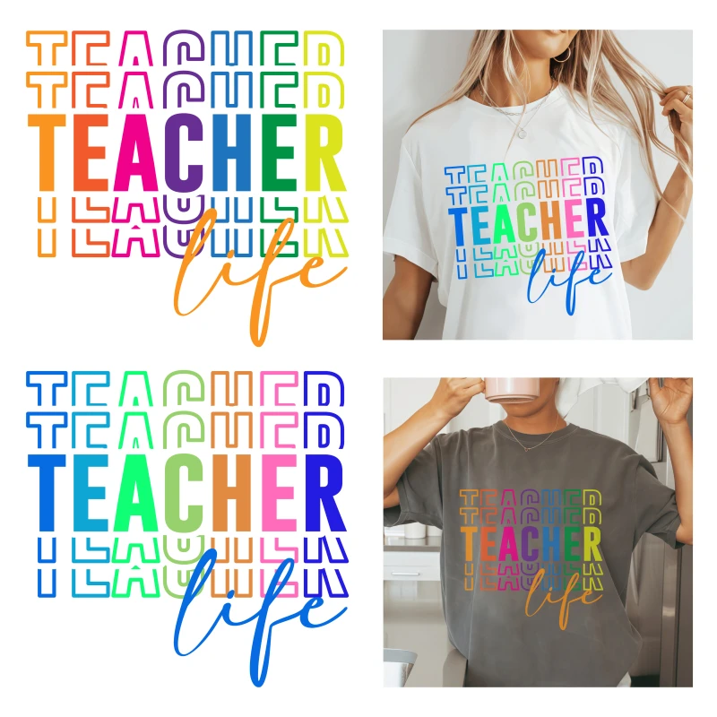 

28 см красочная модная футболка с буквами, холщовая сумка, наклейка, виниловая нашивка для глажки, мужская и женская одежда, аксессуары