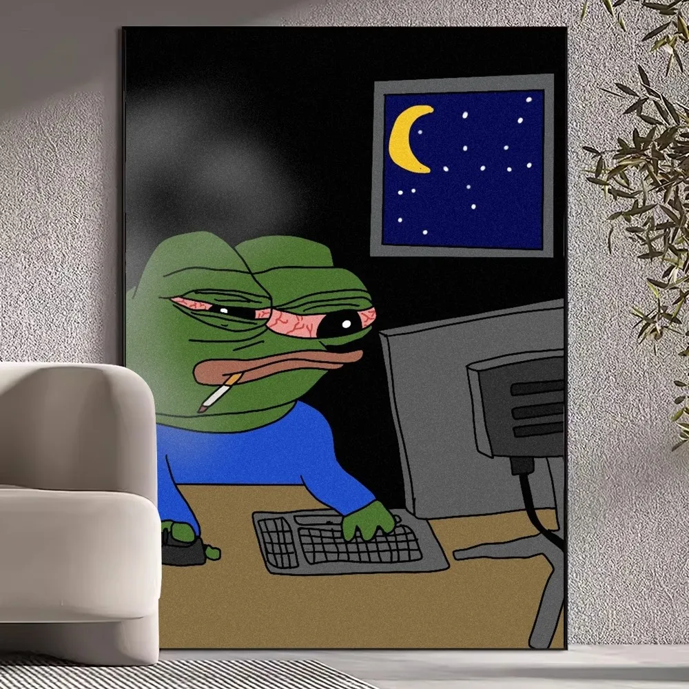 Sad Frog Pepe Poster Prints Wall Pictures Living Room Home Decoration