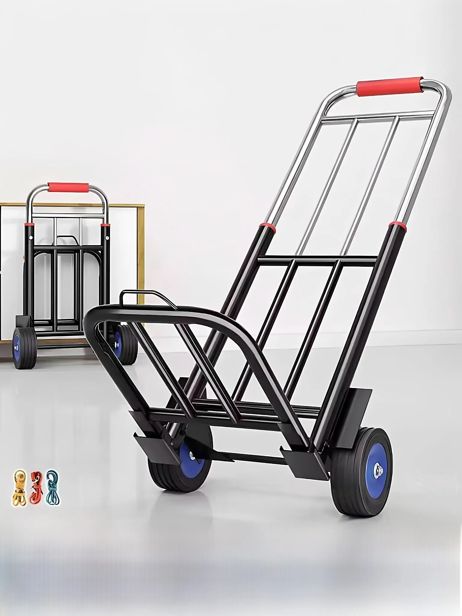 hand-pulled-shopping-cart-portable-vegetable-buying-heavy-load-bearing-moving-car-carbon-steel-body-foldable-with-retractable