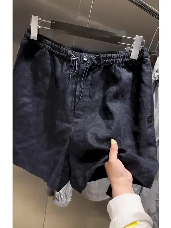 2026 New Elastic Waist Loose Shorts Female Summer Fashion Solid Color Casual Short Pants Women Lazy Thin Wide Leg Shorts U10