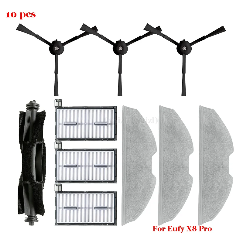 Voor Eufy X8 Pro Robot Zijborstel Hepa Filters Mop Doeken Mop Doek Rag Stofzak Stofzuiger Onderdelen Vervanging Accessoires - afbeelding 1