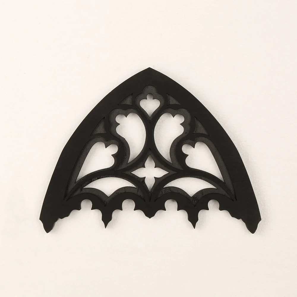 Gothic Wooden Wall Decor Black Hollow Out Wall Art Vintage Baroque Carved Home Decoration for Living Room Bedroom