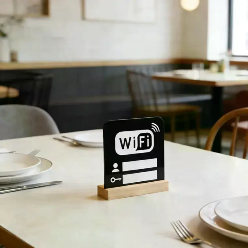 1/2Pcs Acrylic Mirror WiFi Sign For Public Places House Shops Handwriting Account And Password Wifi Notice Board Signs