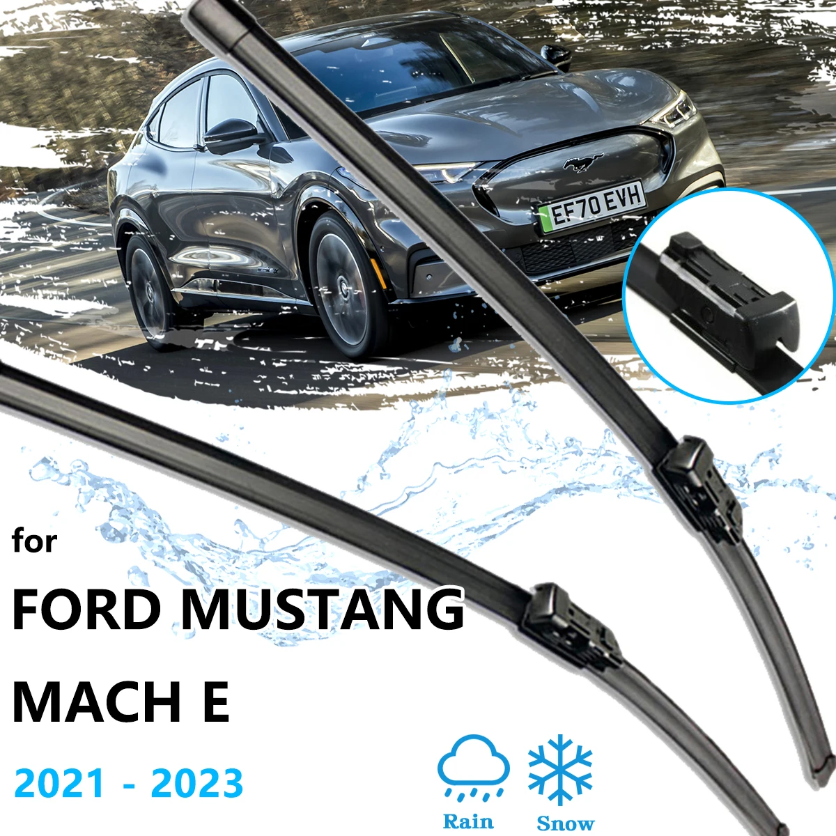 

For Ford Mustang Mach E 2021 2022 2023 Front Wiper Blades Cutter Window Windshield Windscreen Cleaning Brushes Car Accessories