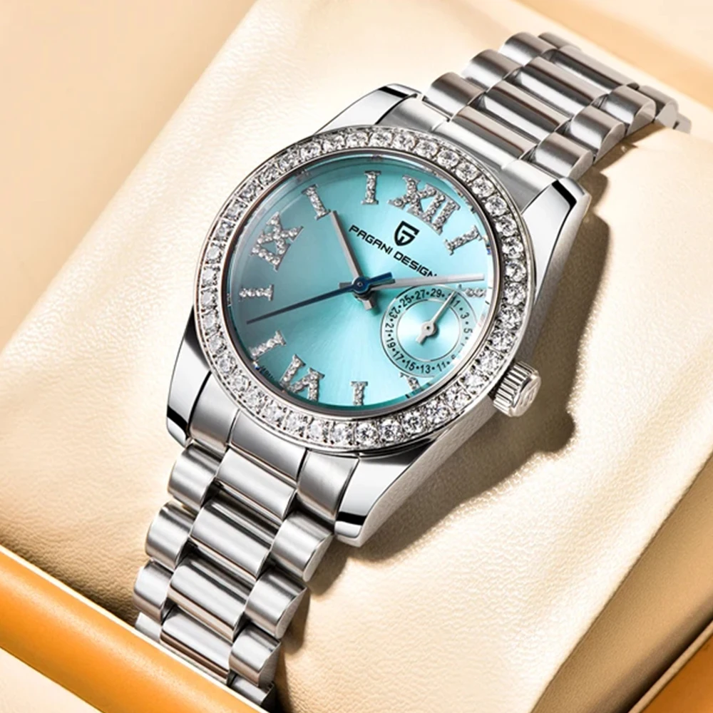 2026 New PAGANI DESIGN Exquisite Women's Diamond Quartz Watch Sapphire Glass Elegant Generous and Simple Women's Watch