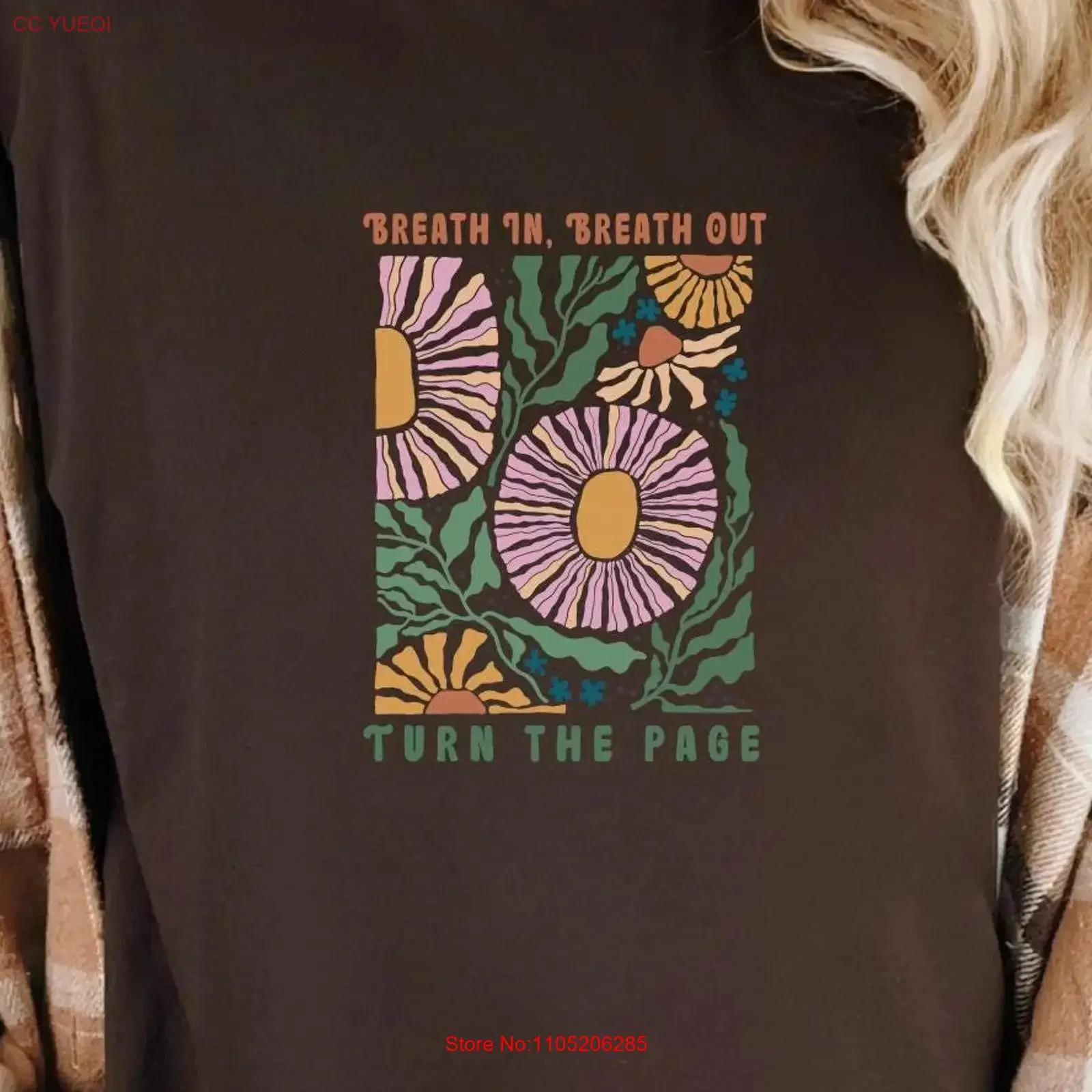 T-shirt à fleurs pour lecteur confortable, respirez dans la page, sensibilisation pour son enseignant, rat de bibliothèque, vintage, délavé, confortable