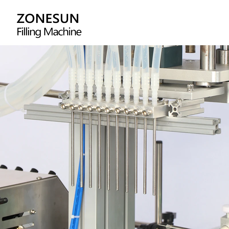 ZONESUN-máquina de Llenado de líquidos ZS-DTPP10D, 10 cabezales, bomba peristáltica, tubo Vial, agentes químicos, línea de producción de embalaje médico