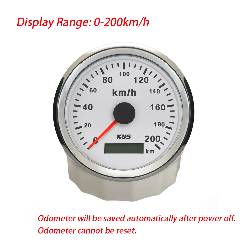 KUS 85 مللي متر نظام تحديد المواقع عداد السرعة مقاوم للماء 0-120KMH 0-200KM/ساعة عداد المسافات 12 فولت 24 فولت لشاحنات ليموزين السيارات