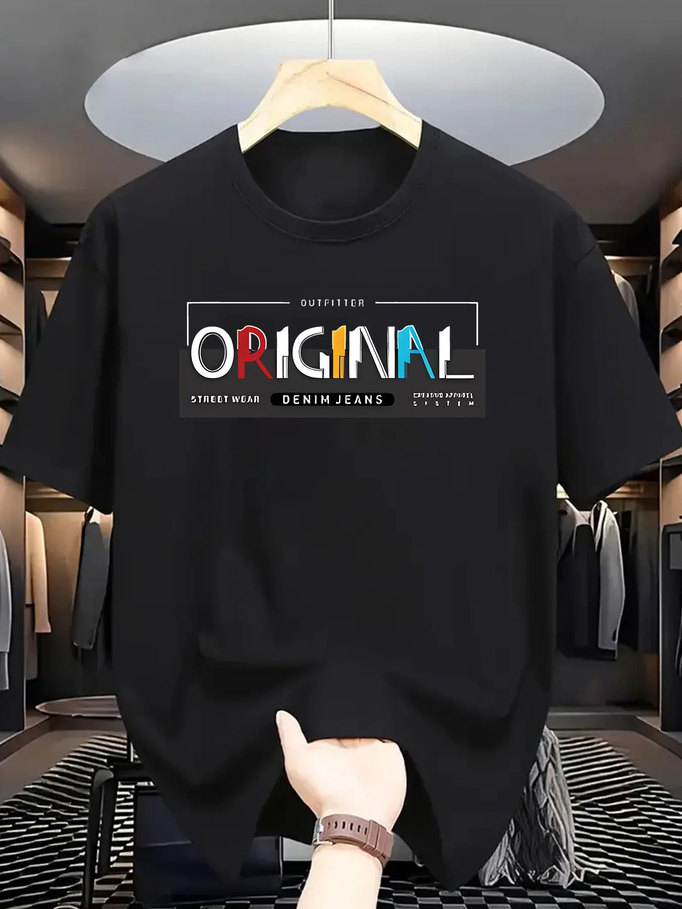 Summer Men's and Women's Casual Fashionable Loose Large Letter Print Comfortable Sports Round-neck Short-sleeved T-shirt
