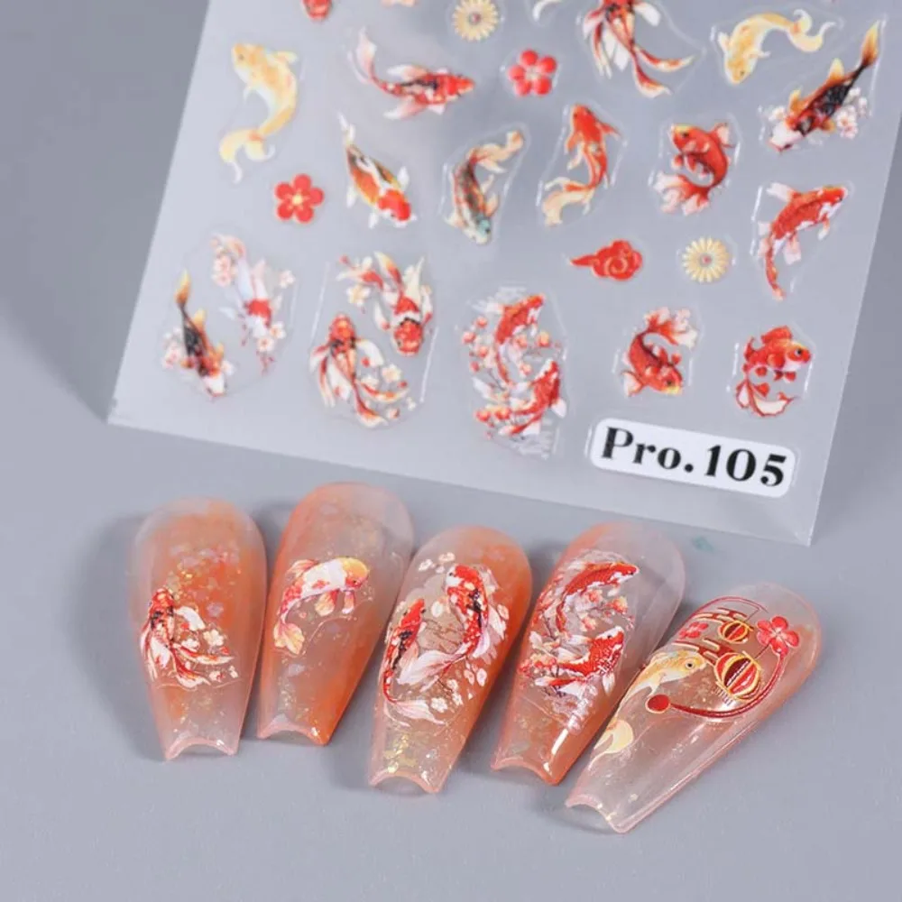 Phoenix Dragon Nail Stickers Nail Accessories Cartoon Dragon Nail Decals Manicure Ornaments Chinese Character