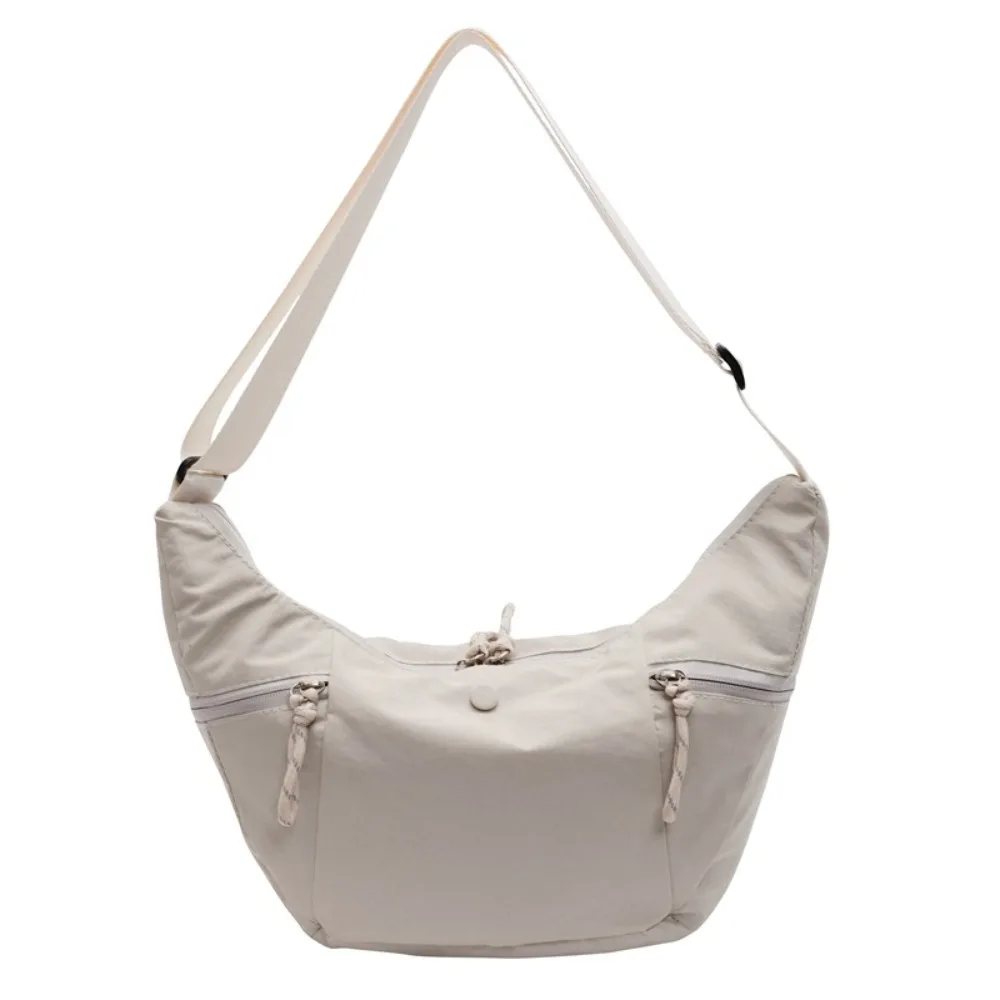 

Large Capacity Nylon Dumpling Bag Japanese Style Multiple Pockets Sports Shoulder Bag Solid Color Simple Underarm Bag Female/Men