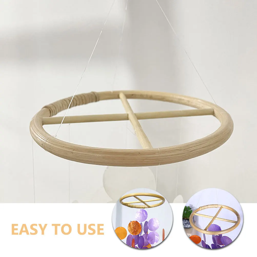 الخيزران الرياح الرنين جزء الجوف العلوي الخيزران الإطار DIY بها بنفسك حديقة الحرفية الرياح الرنين الديكور الحرفية ل Windchime Windchime الدائري #6