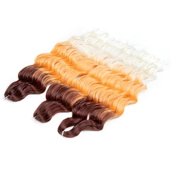 BELLA Anna 24-calowe włosy syntetyczne Water Wave Braiding Hair Extensions Ombre Orange Deep Wave Curl Twist Crochet Hair dla kobiet