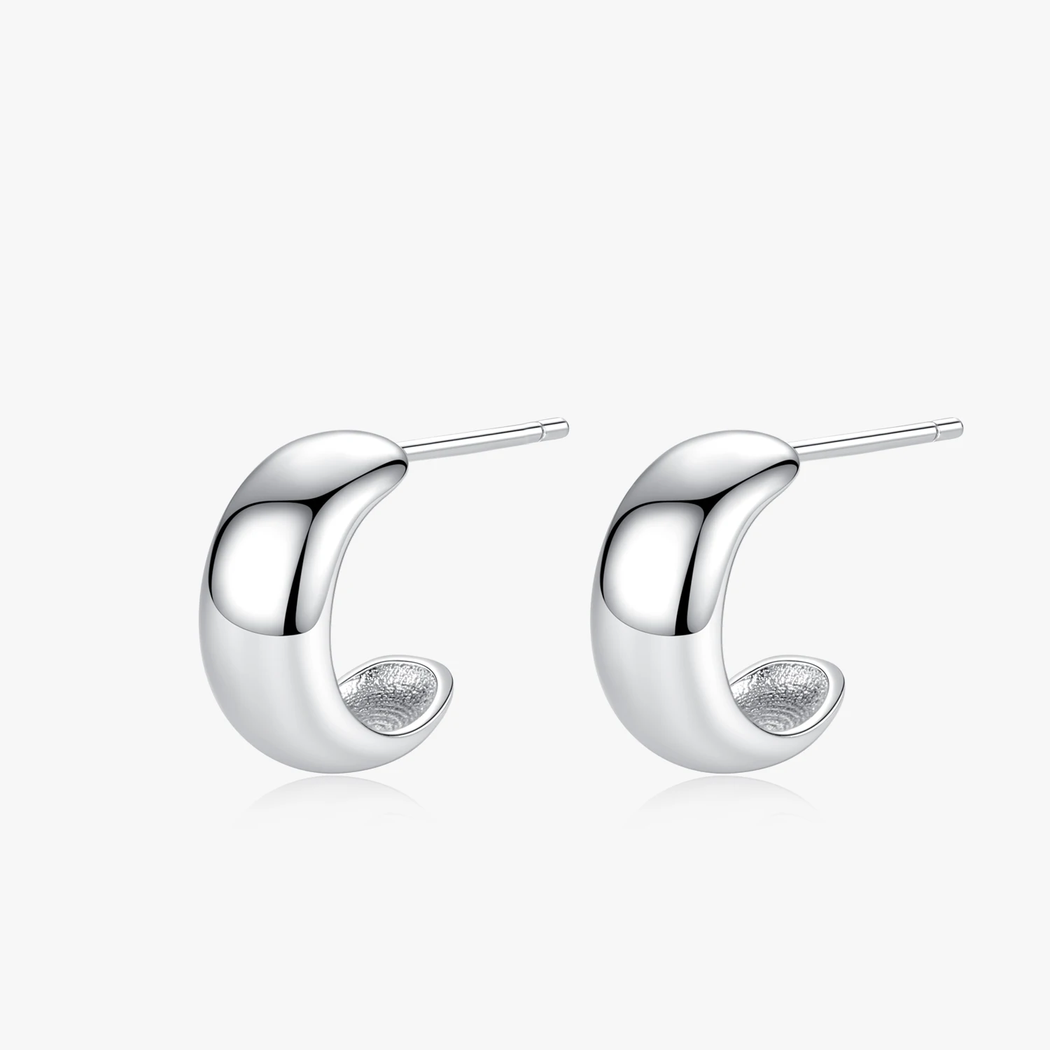 

Genuine 925 Sterling Silver Minimalism Charm Element Silver Earring for Women Girls Anti-allergy Fine Jewelry Gift