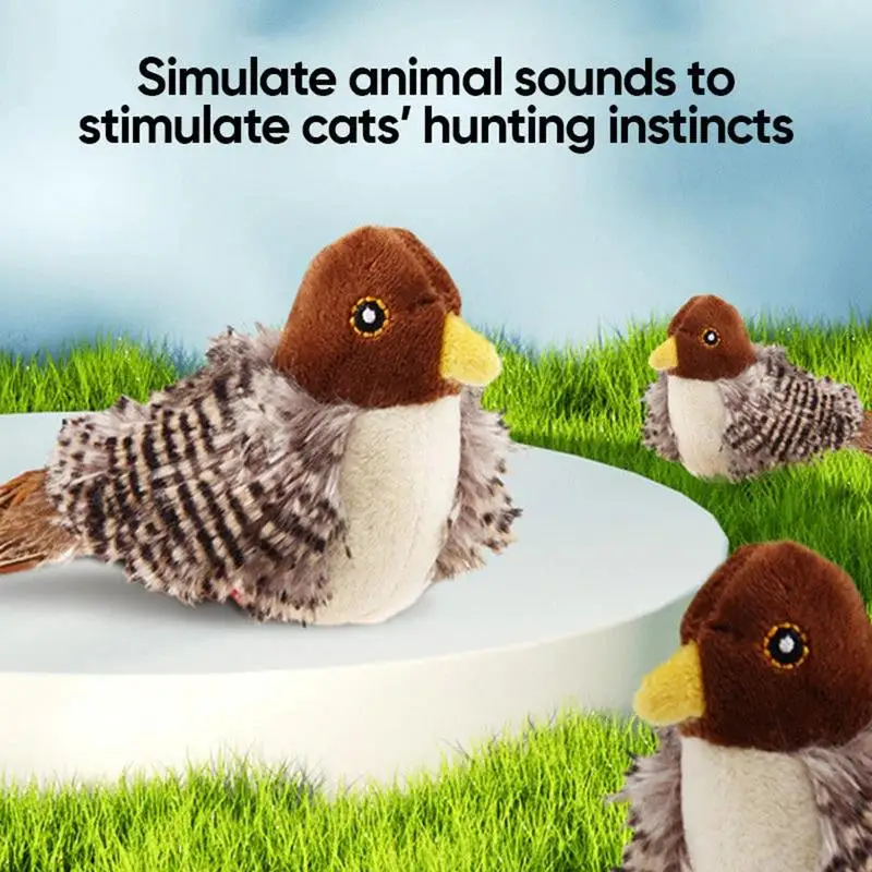 Chirping Bird Cat Toy Simulation Bird Cat Toy Interactive Cat Toy With Realistic Simulation Bird Sounds Fun Activated Plush Toys