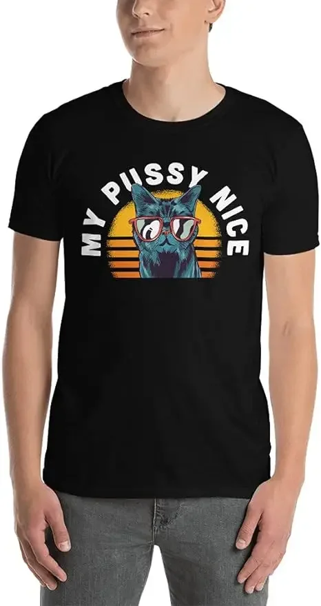 Cat Gift Funny My Pussy Nice Retro Unisex T-Shirt