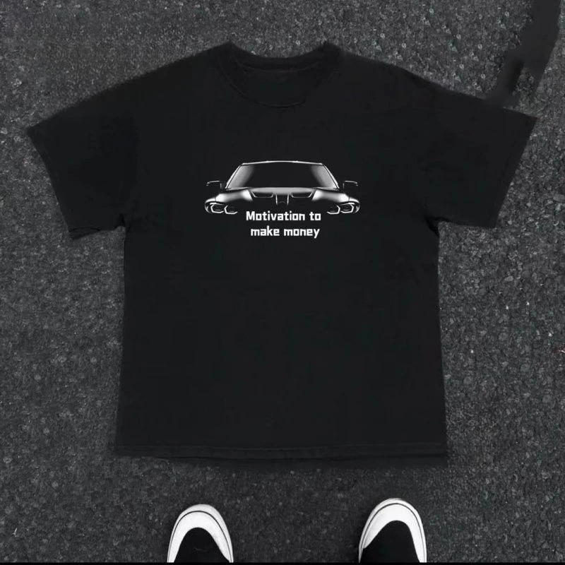 

Motivation To Make Money Car Enthusiasts Personalized Tops Give Boyfriend Gifts Short Sleeved T-shirts Daily Casual Wear Tops