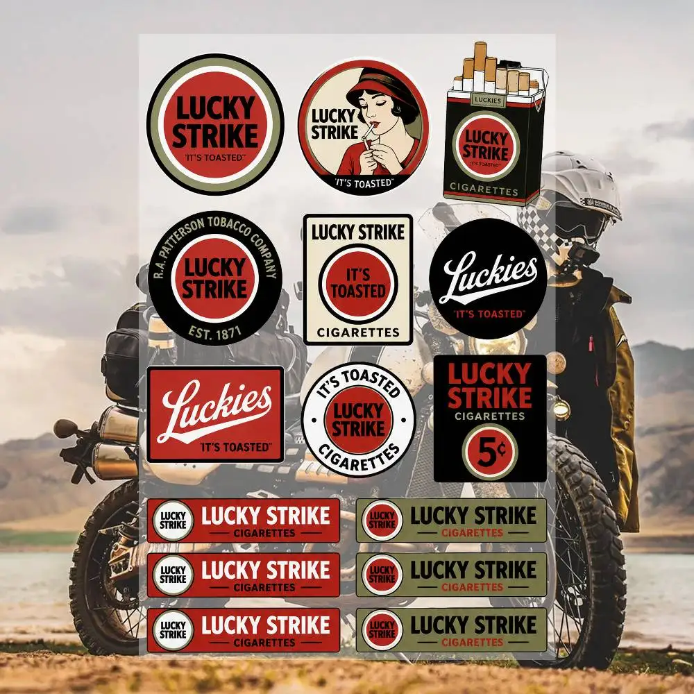 L-U-CKY- S-T-R-IKE Waterproof Vinyl Stickers for Car Motorcycle Bike Skateboard Laptop Bottle Phone