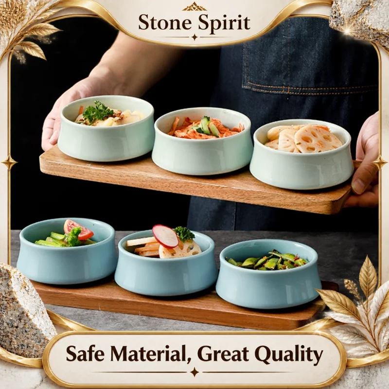 Vintage Longquan Celadon Bowl, Ceramic Bowl, Restaurant Cold Dishes, Snack Platter, Wooden Tray, Specialty Hotel Tableware Set