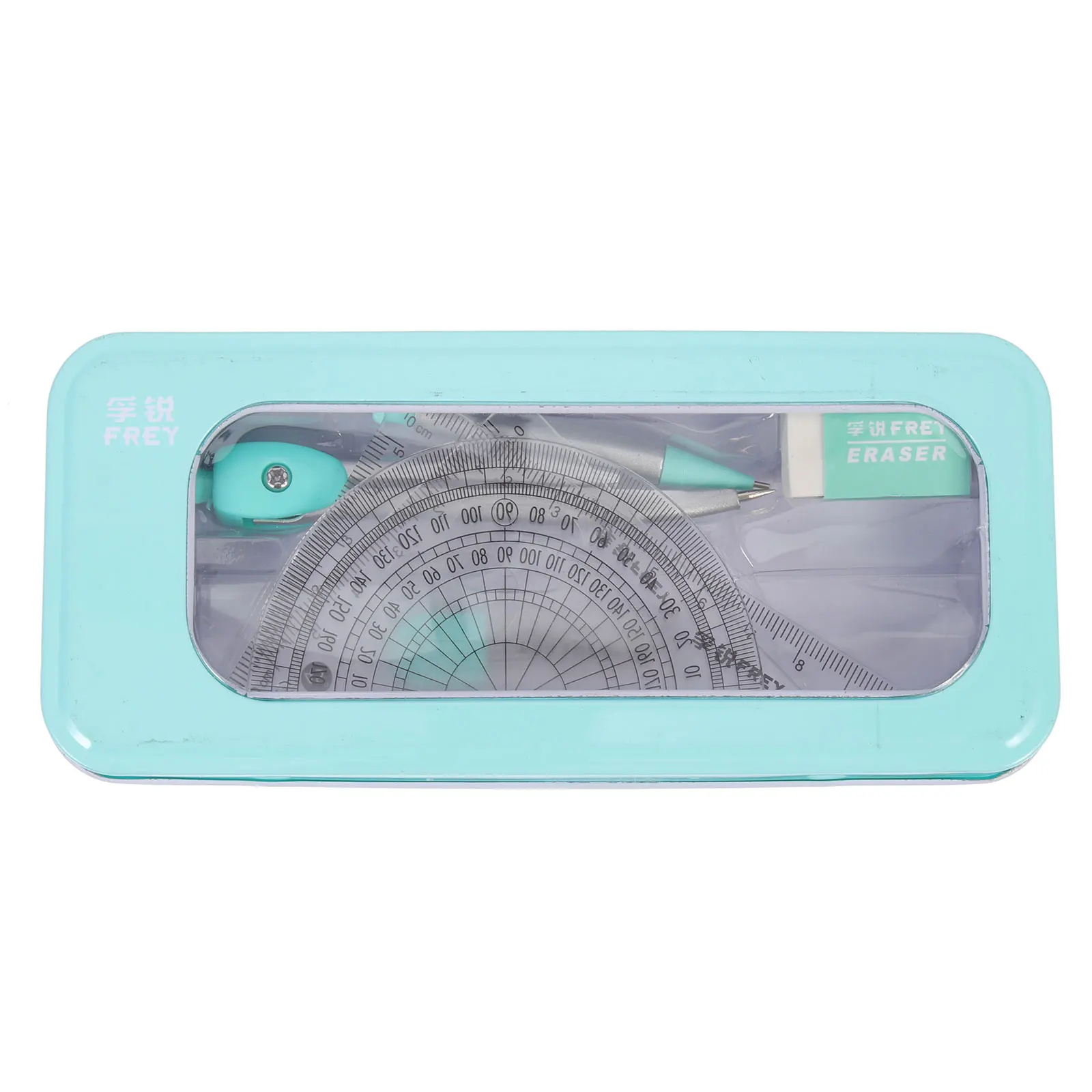 1 set 1 Set Drawing Compass Toolkit Geometry Set Measuring Tools School Supply Engineering Drafting Kit Student Stationery Ruler